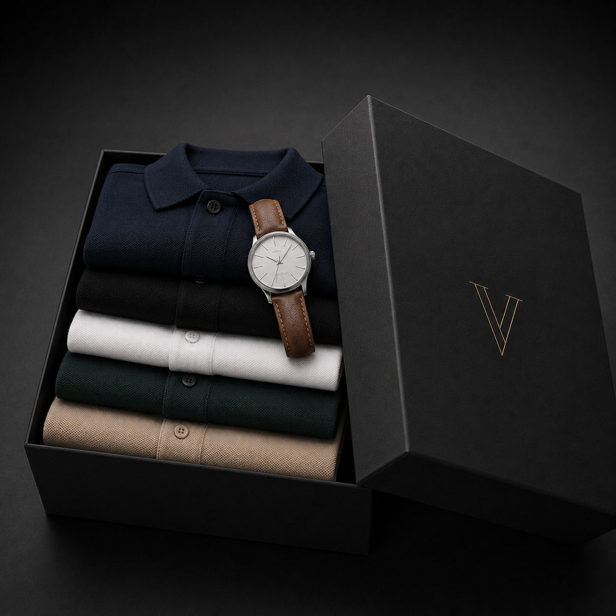 Modelo vestindo polo premium VALLENZO